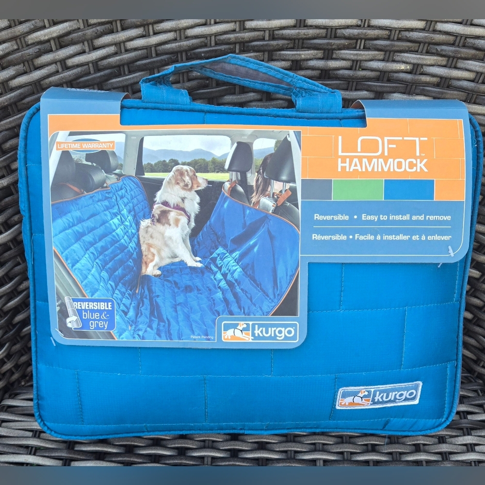 Kurgo Loft Hammock - Blue and Gray